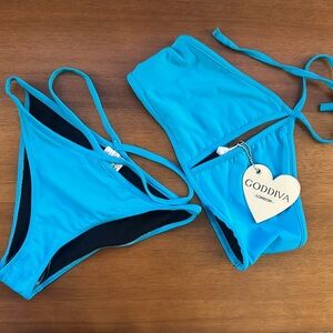 Goddiva Strappy‎ Bikini TOP & BOTTOM SET NEW NWT SIZE XS
